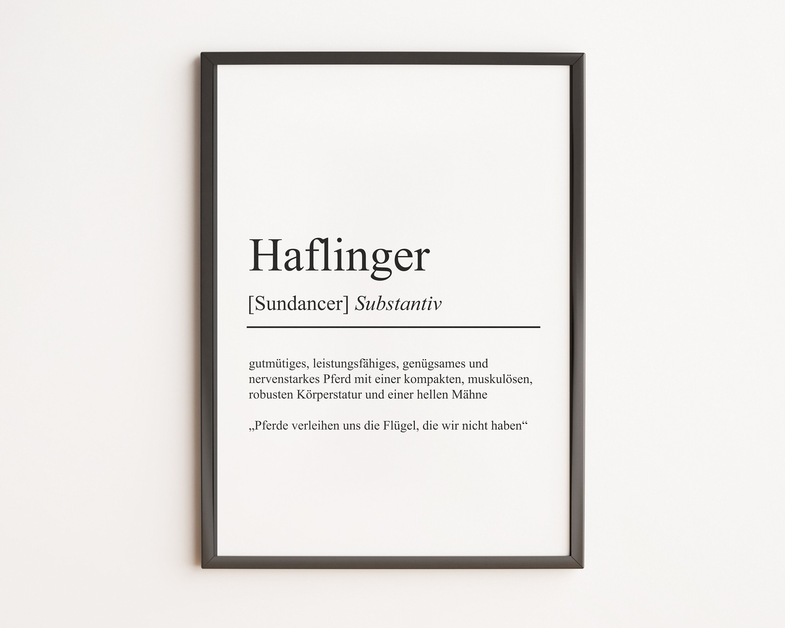 Haflinger Horse Breed Definition Poster Personalized Etsy