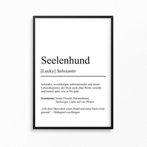 Seelenhund Definition Poster | Minimalistisches Design | Geschenk Geburtstag | Hundebesitzer Hundeliebhaber