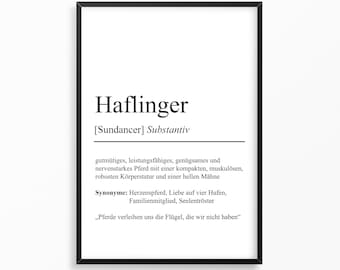 Haflinger Pferd Rasse Definition Poster personalisierbar Pferd Poster Geschenk Pferdeliebhaber Poster Reiter Geschenk Einzug Pferdeliebe