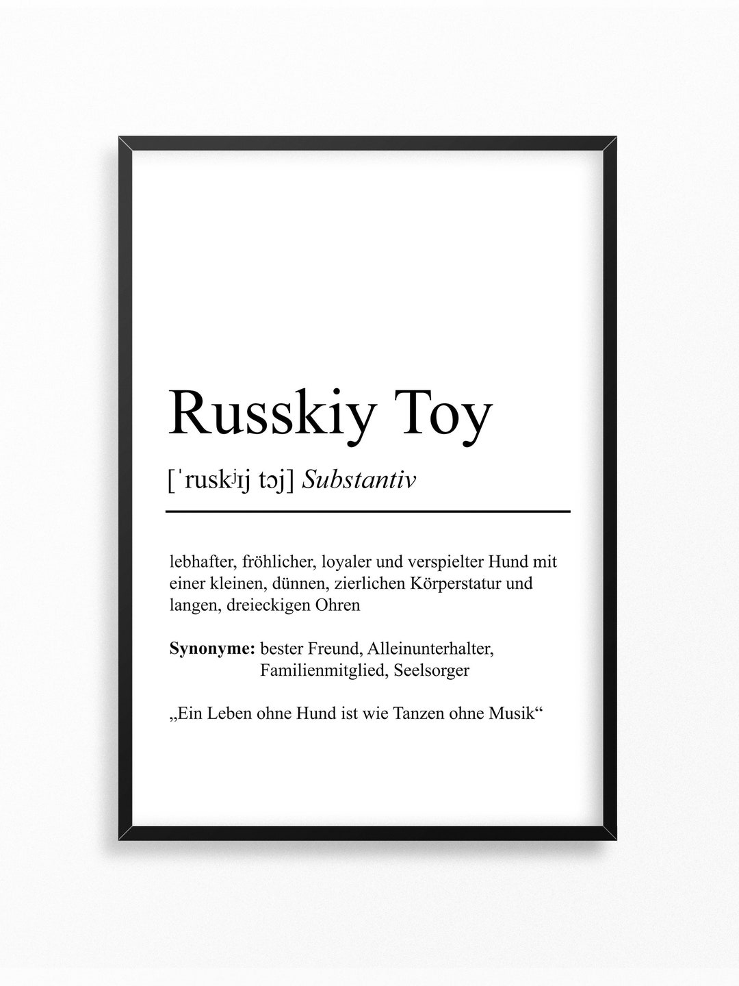 Russkiy Toy Definition Poster Minimalist Design Personalizable Gift