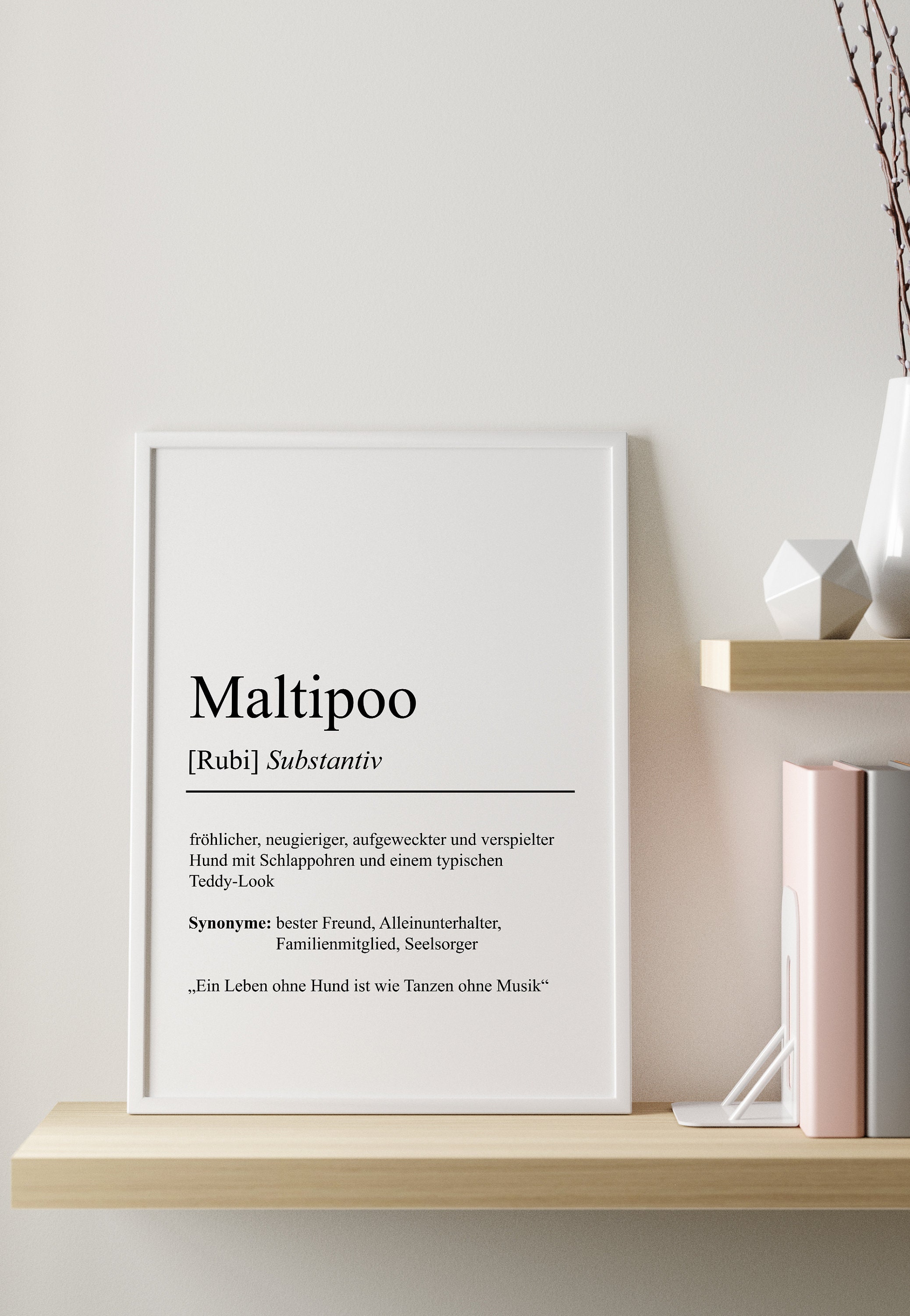 Maltipoo Dog Breeds Definition Poster Personalizable Minimalist Wall