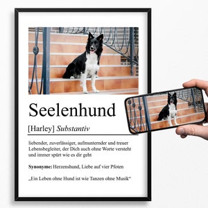 Seelenhund Definition Poster personalisierbar mit Foto Hundeposter Geschenk Hundebesitzer Einzug Geschenk Hundeliebhaber Haustier Portrait