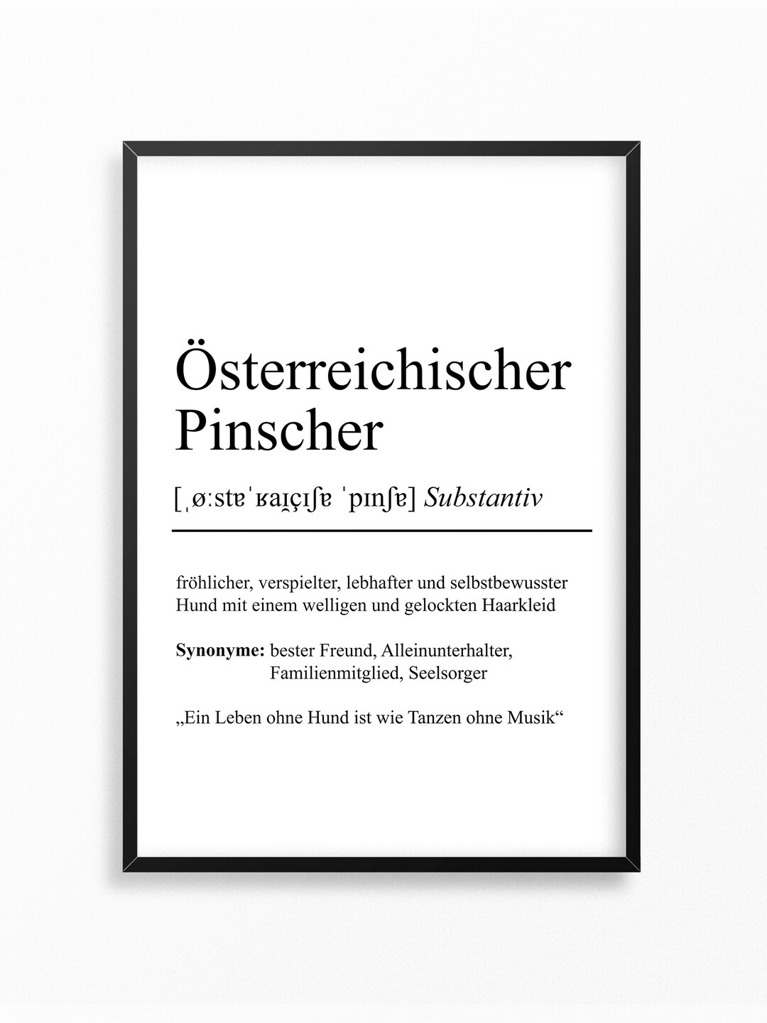 Österreichischer Pinscher Definition Poster Hundebesitzer Geschenk
