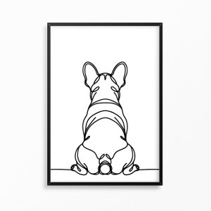 Französische Bulldogge Line Art Poster personalisierbar Hund Poster Geschenk Hundebesitzer Poster Geschenk Einzug Bulldogge Besitzer