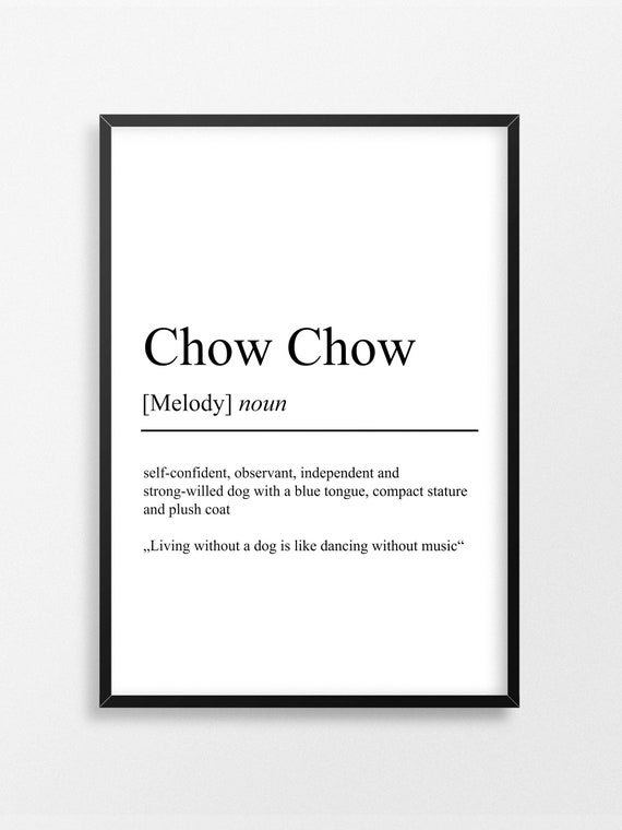Chow Chow Definition Poster Minimalist Design Etsy