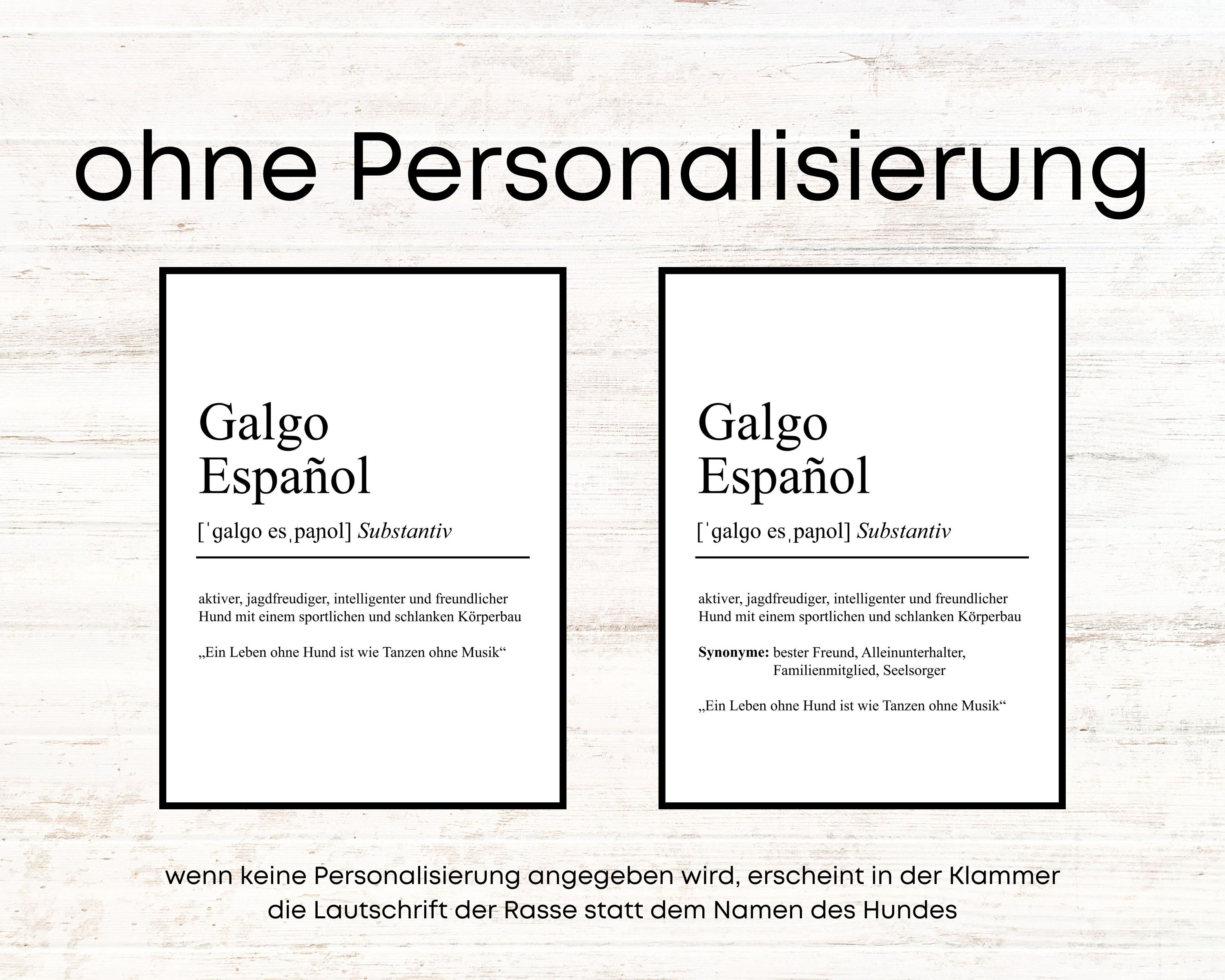 Galgo Español Dog Breeds Definition Poster Personalizable Minimalist