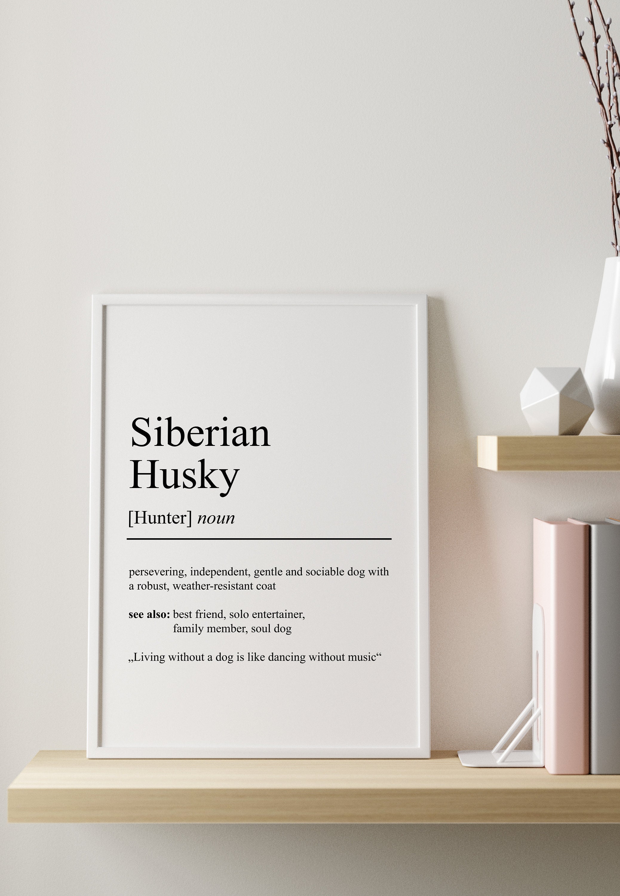 Siberian Husky Definition Poster Minimalist Design Etsy