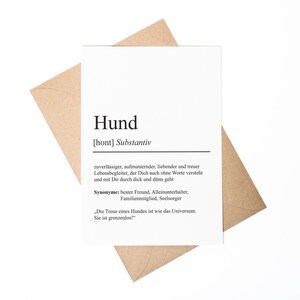 Hund Definition Karte Geschenk Hundebesitzer Karte Geburtstag Hundeliebhaber Haustier Geschenkkarte für Hundebesitzer Hund Postkarte