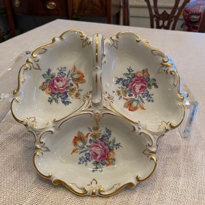 JLMenau Graf Von Henneberg in Germany Sectioned Porcelain Candy Dish