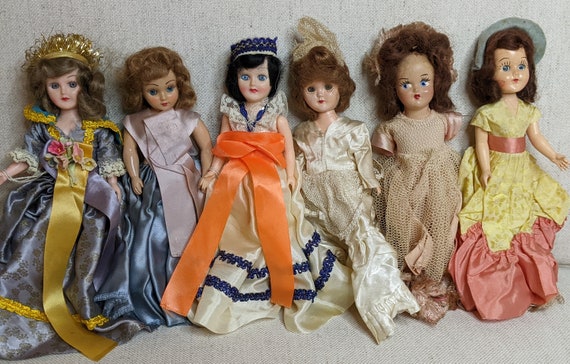 Set of 6 1940 s Composition Plastic Vintage Mid Century Dolls Etsy