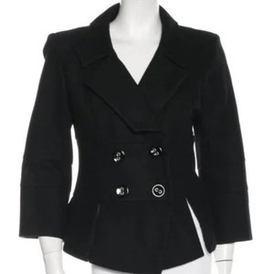Anne Fontaine Schwarz Wolle ausgestattet Cropped Ambra Winter Cabochon 38