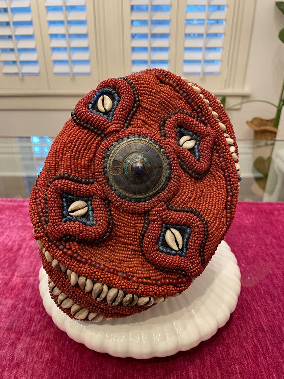 Antique Tibetan / Nepali Headdress - Handmade Hat With  display picture 1