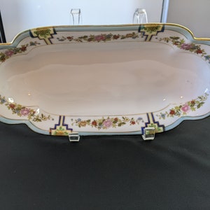 Antique 1920&#39;s Hand Painted Nippon Celery/Relish Dish - Floral Design Gorgeous!