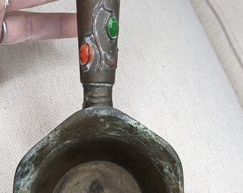 Vintage Messing Dragon Jeweled chinesischen Stoff Eisen