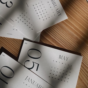 2025 5 x 3 Minimal Calendars