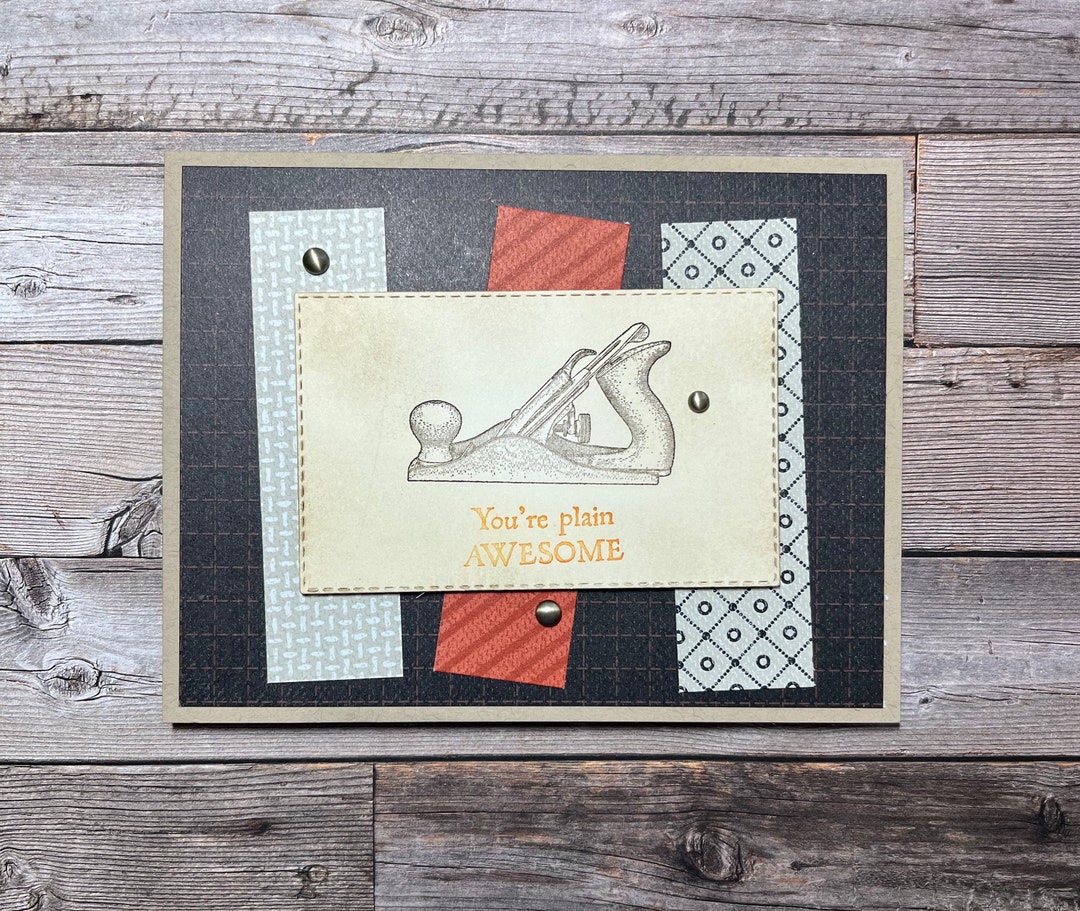 Stampin Up Vintage Tools Masculine Birthday Card Etsy