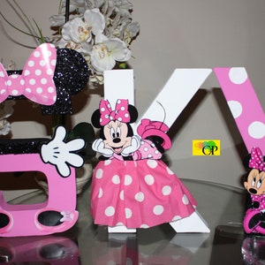 Minnie Mouse Letters 3D, Minnie Mouse Birthday Party Decorations, Minnie Mouse Wall Decor, Minnie Mouse, Disney afbeelding 4