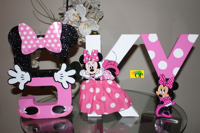 Minnie Mouse Letters 3D, Minnie Mouse Birthday Party Decorations, Minnie Mouse Wall Decor, Minnie Mouse, Disney afbeelding 4