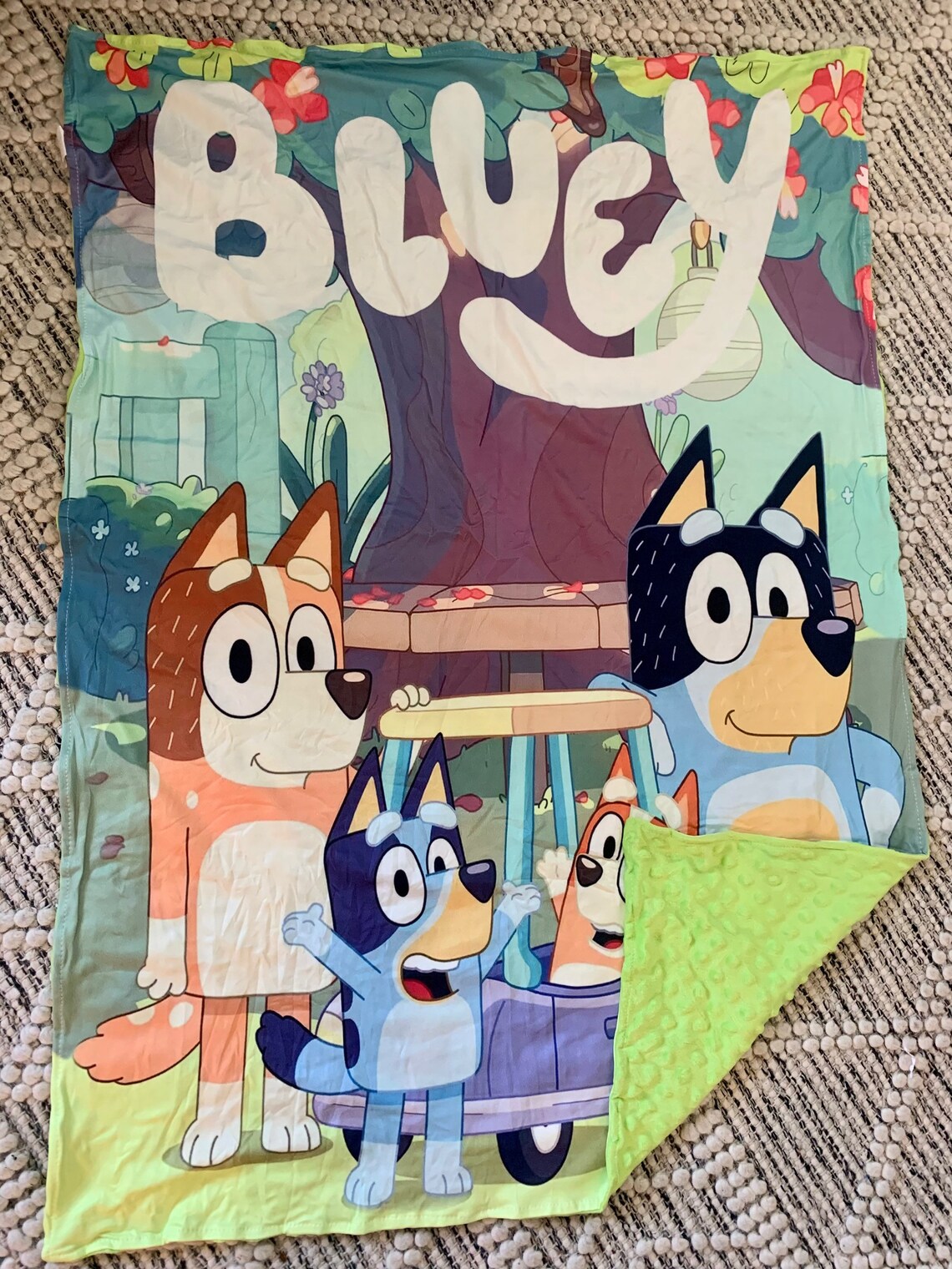 Bluey Blanket Bluey Throw Blanket Bluey Kids Minky Blanket Etsy