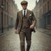 Peaky Blinders Brown Tweed Suit | Vintage 1920s Thomas Shelby Inspired 3 Piece Outfit | Classic Retro Gangster Style - Gentleman Formalwear