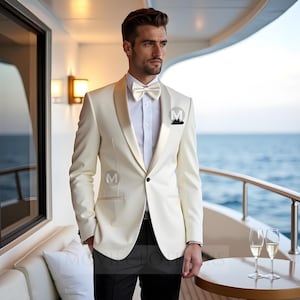 Ivory Tuxedo With Black Lapel - Etsy