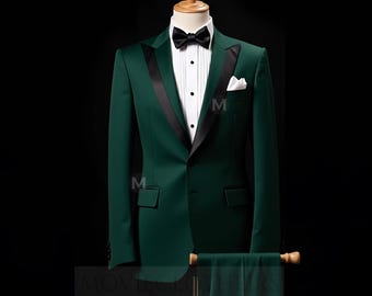 Men's Cotton Dress Shirt & Green Pant Set: Party Casual Fit - Etsy
