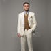 1920s Great Gatsby Suit &mdash; Ivory 3 Piece Vintage Suit | Retro Old Style | Leonardo Dicaprio Inspiration - Classic Wedding & Prom Party Suit