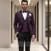 Gentleman Shawl Lapel Purple Tuxedo | Double Breasted Waistcoat and Black Dress Pants | Bold Formal Suit for Prom, Weddings & Evening Events