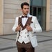 Off White & Brown Tuxedo &ndash; Espresso Double-Breasted Suit | Dark Chocolate Peak Lapel Blazer | Designer Wedding Prom and Fashion Event Attire