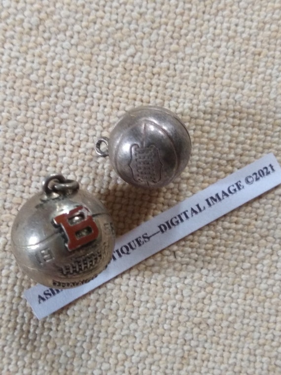 Pair 2 Vintage 1958 SILVER Basketball Charms BULKELEY High Etsy