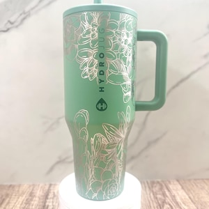 Succulent Plants Engraved 32 oz Tumbler, Custom Tumbler, Gifts for her, Collectors, Holiday Presents, Birthday Presents, Mom, Vacations