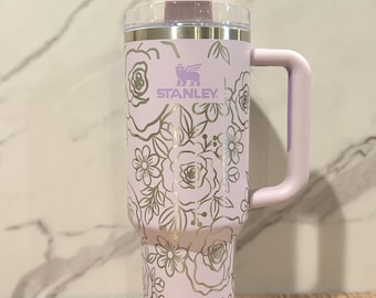 Floral Spring Engraved Quencher Tumbler 40 oz Custom Tumbler Gift for her Holiday Presents Collectors Birthday Presents Gift for Mom Women
