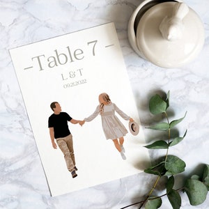Portrait de mariage numérique personnalisé | faire-part, cartes de remerciement, réservez votre date, décoration de table | Photo minimaliste personnalisée dessinée à la main