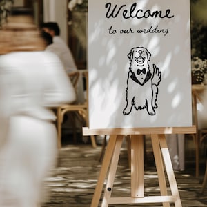 Custom Wedding Pet Portrait, Funny Pet Wedding Print, Pet Wedding Welcome Sign, Wedding Pet Drinks Sign, Pet Table Sign, Dog Wedding Invite