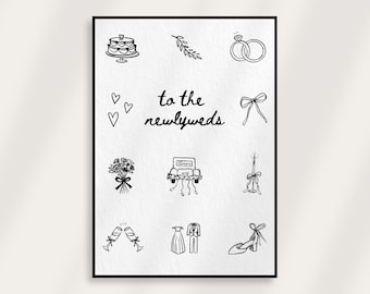 To the Newlyweds Printable Wedding Card | Wedding Printable Card, Minimalist Wedding Card, Wedding Gift, Instant Digital Download, PDF