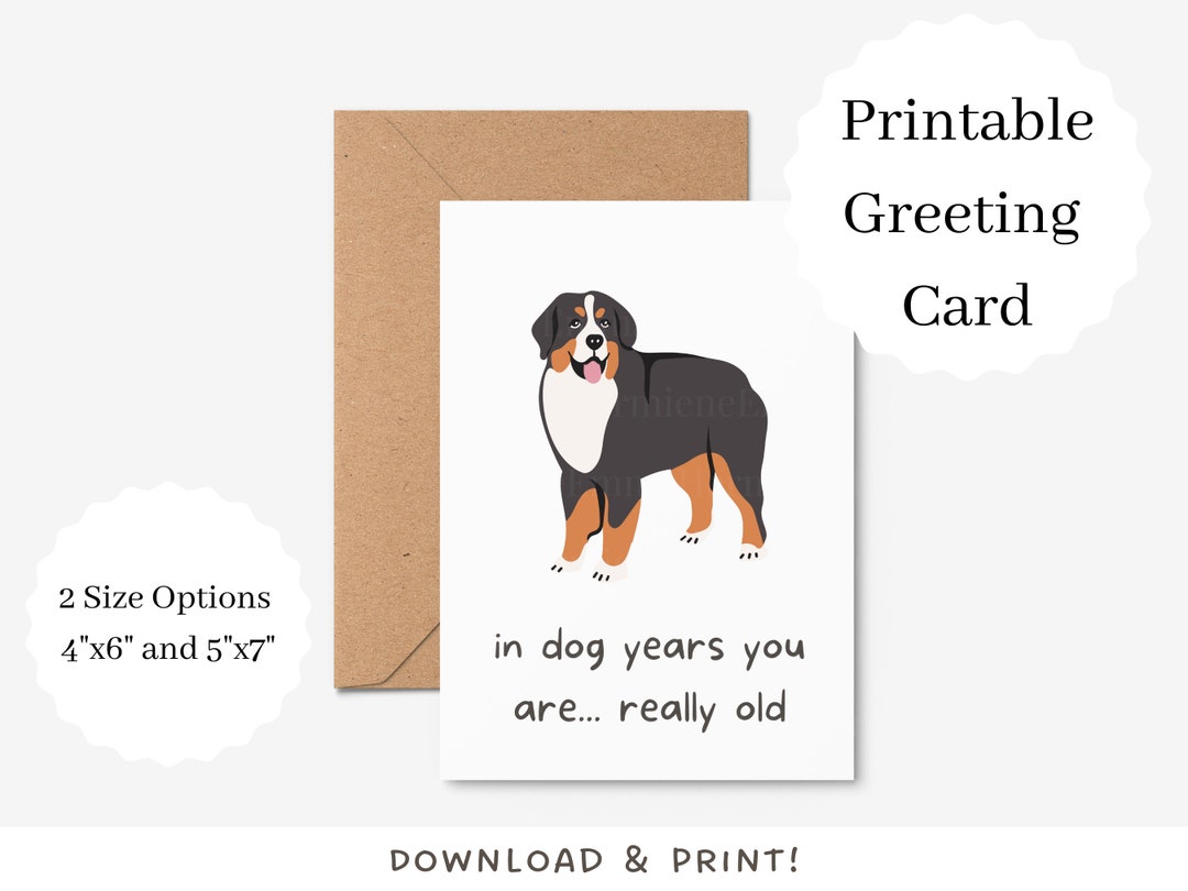 Funny Dog Birthday Card | Digital Download | Printable Dog Greeting ...