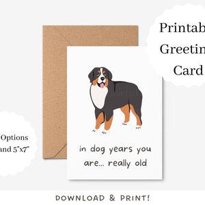 Funny Dog Birthday Card | Digital Download | Printable Dog Greeting Card | Funny Birthday Card for Dog Lovers | Dog Years Birthday Card