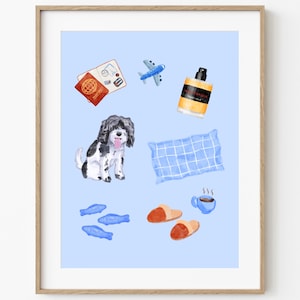 Ilustración personalizada dibujada a mano de "Cosas favoritas" Arte en acuarela / Imprimible digital / Personalizado, Ilustración digital, Regalo personalizado