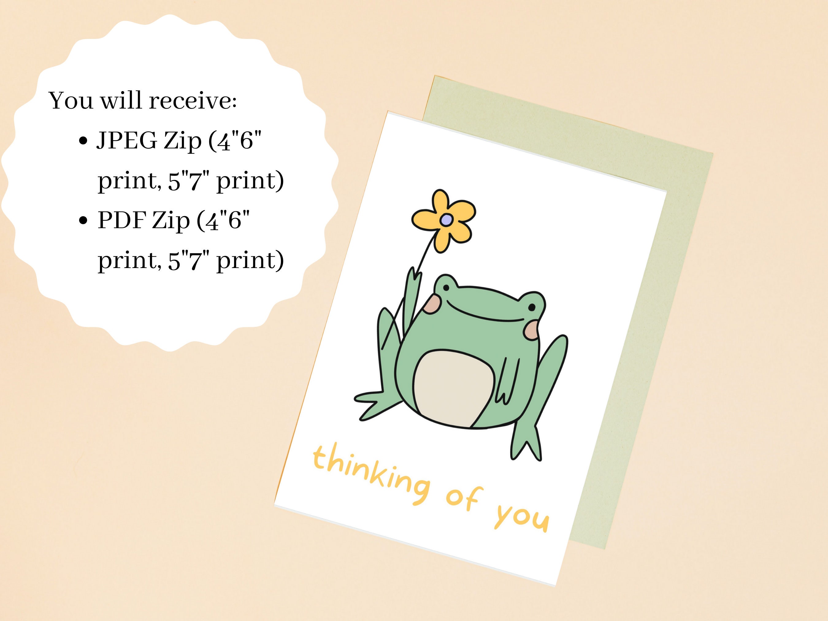 Thinking of You Frog Card | Instant Digital Download, Printable ...