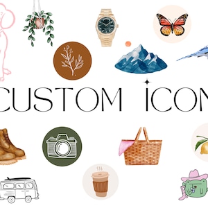 Custom Digital Icon | Personalized Drawing, Custom Logo, Line Drawing, Watercolour Icon, Cartoon Icon | Custom Illustration, Hand-Drawn Logo