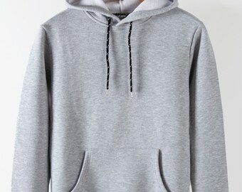 Gray cotton hoodie | Etsy België