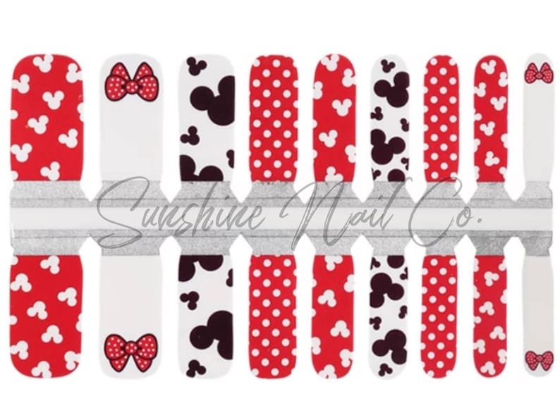 KIDS Polka dots and bows Mouse Nail Wraps, 100% Nail Polish Stickers, Non-Toxic Nail Strips. image 2