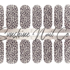 Leopard Print Silver Shimmer Nail Polish Strips - Non-Toxic