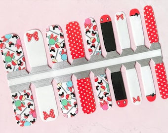 KIDS Magic Mouse Bows Nail Wraps, 100% Nail Polish Stickers, Non-Toxic Nail Strips.