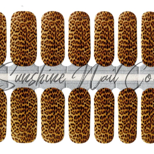 Leopard | Cheetah Nail Wraps, 100% Nail Polish Stickers, Non-Toxic Nail Strips