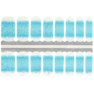 Aqua Glitter Fade 100% Nail Polish Wraps, Nail Strips, Nail Stickers. Free set with purchase of 3 or more!