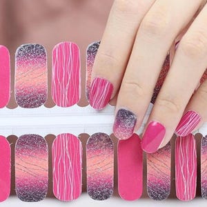 Inferno Glitter Nail Wraps, 100% Nail Polish Strips, Nail Stickers.