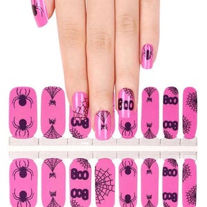 Boo Spider Halloween Nail Wraps, 100% Nail Polish Stickers, Non-Toxic Nail Strips