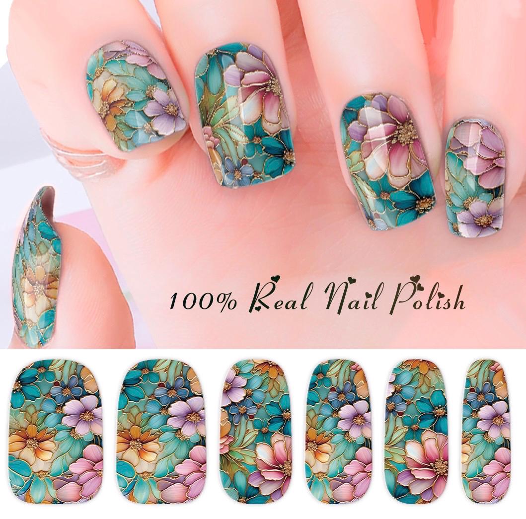 Botanical Bloom Nail Polish Strips: Floral Nail Art