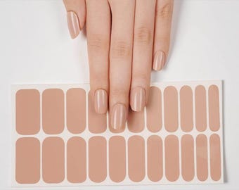 Taupe- WIDE Nail Polish Strips - Wide Nails, Non-Toxic
